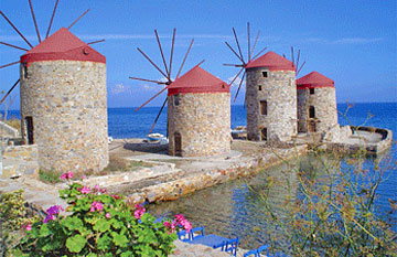 Moulins à vent à Chios