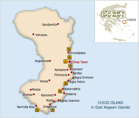 Map of Chios Island