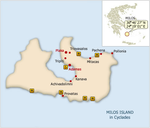 Mappa, Isola di Milo