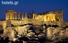 Die Akropolis bei Nacht